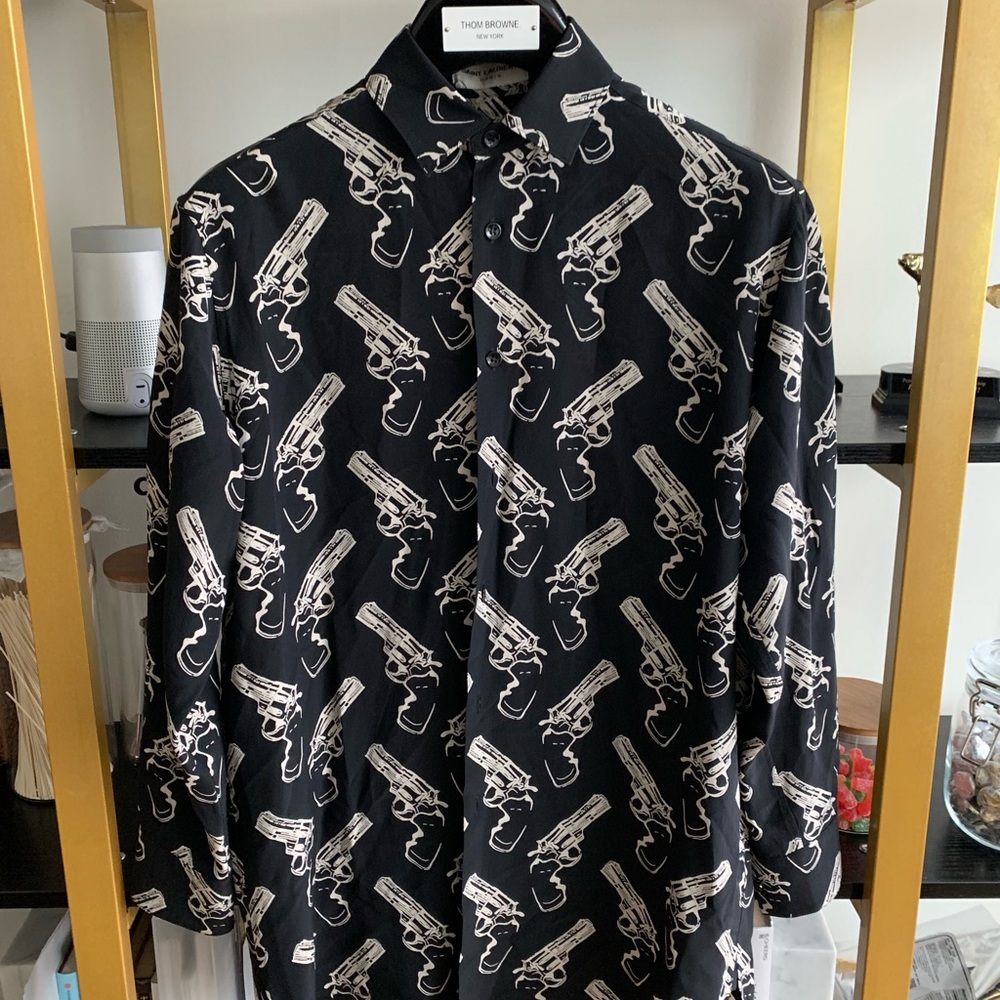 Saint Laurent 14FW Silk Gun Shirt
